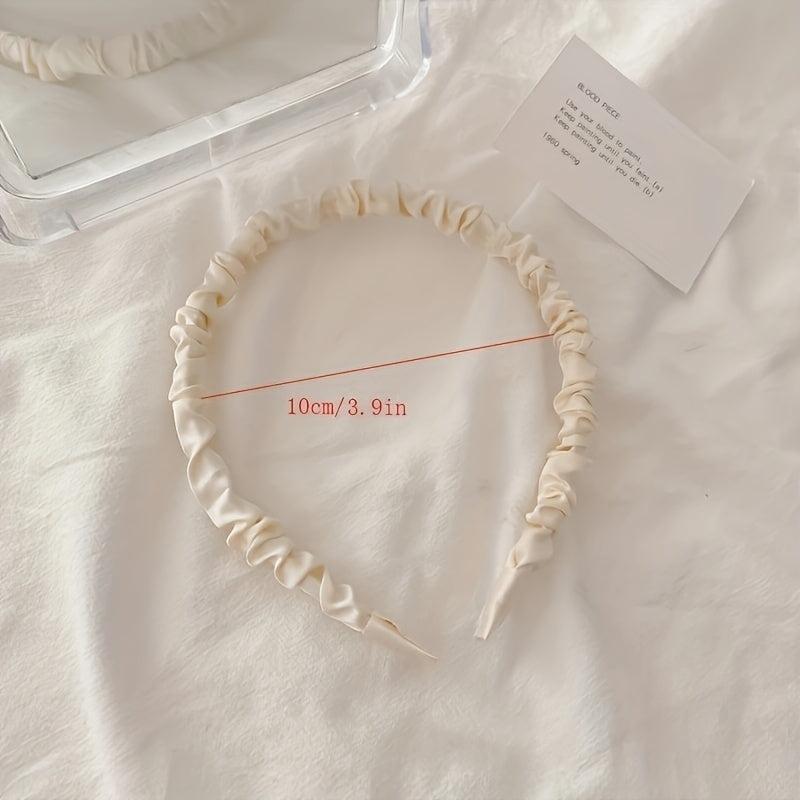 4 Sweet Silk Satin Pleated Headband Hair Hoop Hair Accessories
