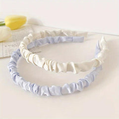 4 Sweet Silk Satin Pleated Headband Hair Hoop Hair Accessories