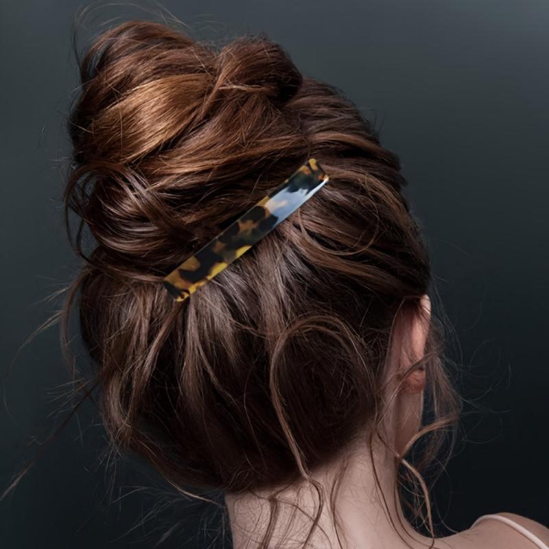 2pcs Tortoiseshell Hair Clip French Barrette Acetate Headwear