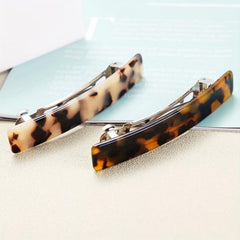 2pcs Tortoiseshell Hair Clip French Barrette Acetate Headwear