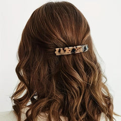 2pcs Tortoiseshell Hair Clip French Barrette Acetate Headwear