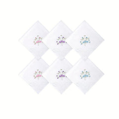 6PCS Butterfly Lace Embroidered Handkerchief Hankies Wedding Supplies