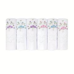 6PCS Butterfly Lace Embroidered Handkerchief Hankies Wedding Supplies