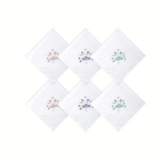 6PCS Butterfly Lace Embroidered Handkerchief Hankies Wedding Supplies