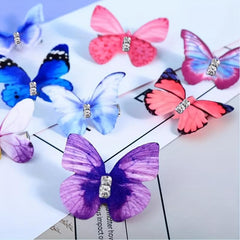 12pcs Glitter Butterfly Hair Clips Colorful Barrette