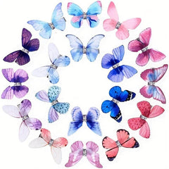 12pcs Glitter Butterfly Hair Clips Colorful Barrette