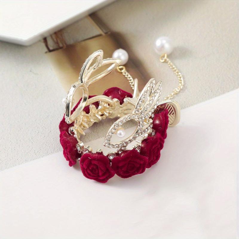 Vintage Rose Hairpin Hair Claw for Women Hair Clip Bridal Headwear
