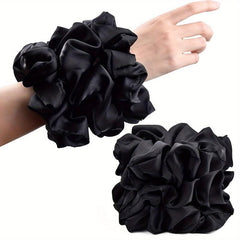 6 PCS Black Satin Hair Rope Headdress Hair Accessories for Women Girls