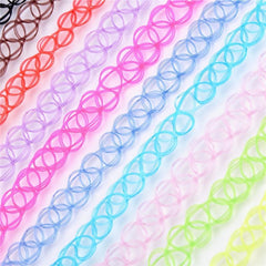 12pcs Vintage Tattoo Chokers Necklace Stretch Henna Gothic Punk Fishing Line Ela