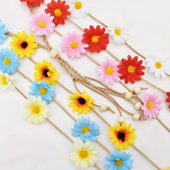 Boho Corolla Tassel Headband Colorful Chrysanthemum Hair Band