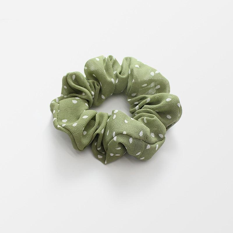Polka Dot Chiffon Scrunchies Hair Rope Elastic Ponytail Holder