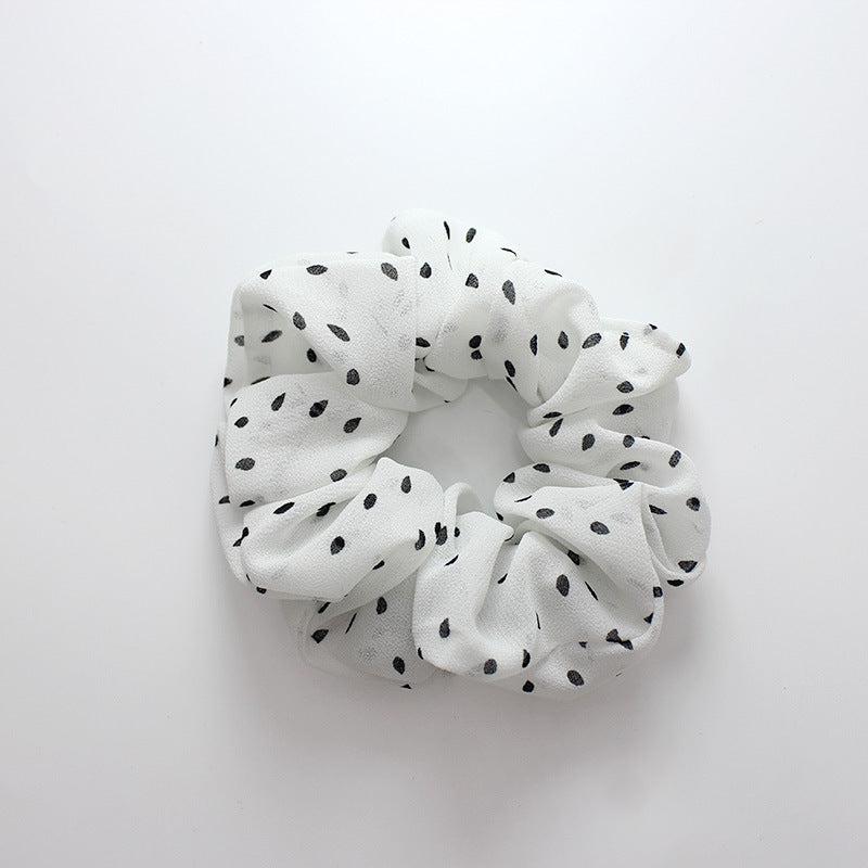Polka Dot Chiffon Scrunchies Hair Rope Elastic Ponytail Holder