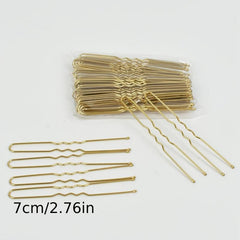 50pcs Brown U Shaped Hair Pins Metal Hair Accessory