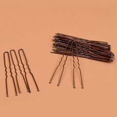 50pcs Brown U Shaped Hair Pins Metal Hair Accessory