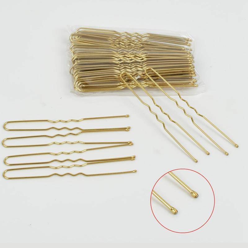 50pcs Brown U Shaped Hair Pins Metal Hair Accessory