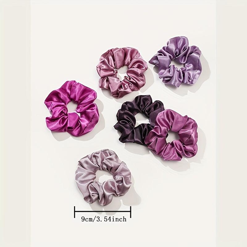 12pcs Large Satin Scrunchie Hair Tie Silky Hair Rope Female Hair Accessories