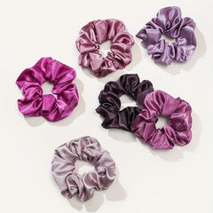 12pcs Large Satin Scrunchie Hair Tie Silky Hair Rope Female Hair Accessories