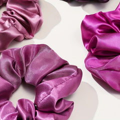 12pcs Large Satin Scrunchie Hair Tie Silky Hair Rope Female Hair Accessories