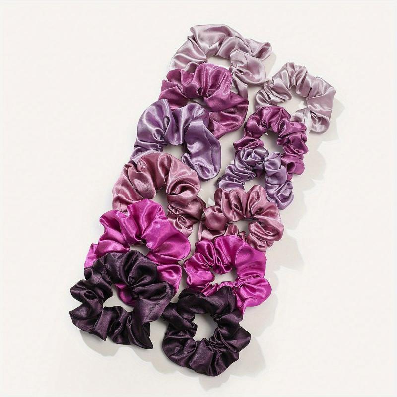 12pcs Large Satin Scrunchie Hair Tie Silky Hair Rope Female Hair Accessories