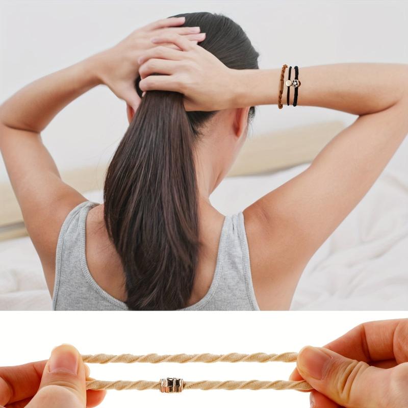 Boho Flower Hair Tie Bracelet Elastic Ponytail Holder