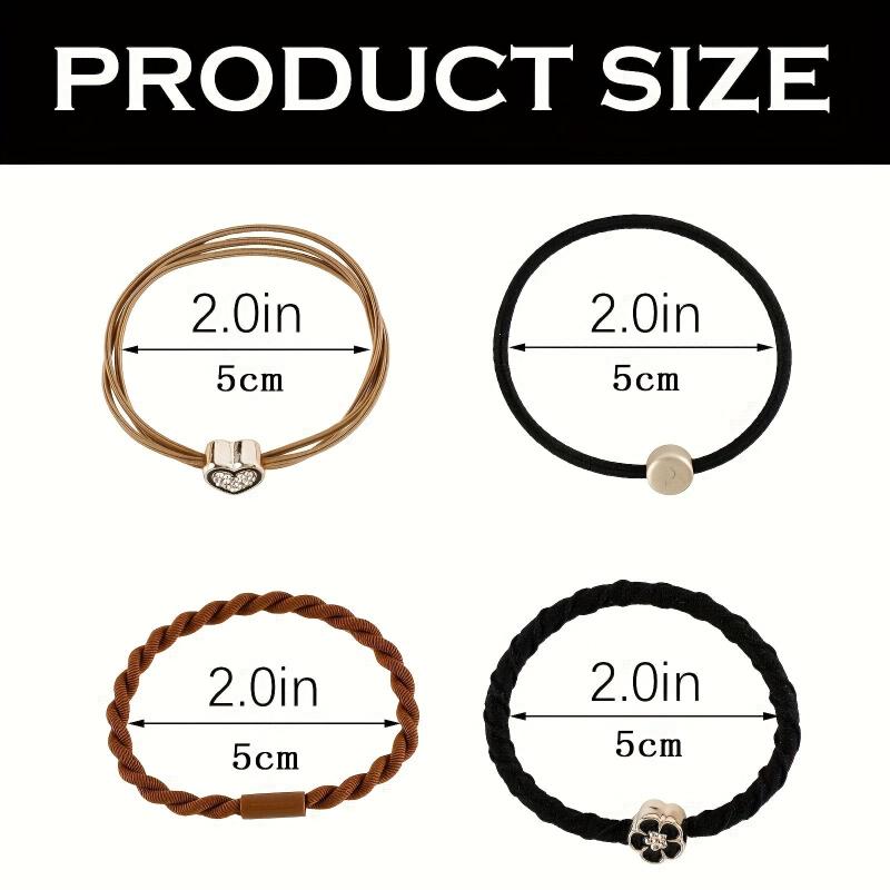 Boho Flower Hair Tie Bracelet Elastic Ponytail Holder