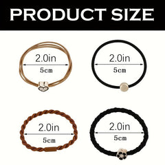 Boho Flower Hair Tie Bracelet Elastic Ponytail Holder