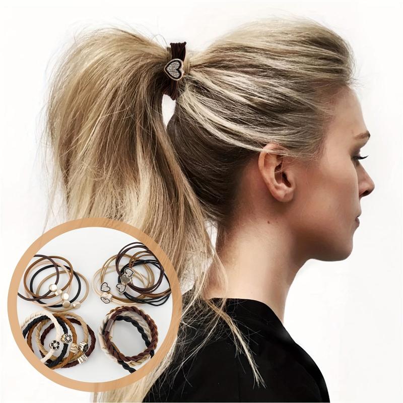 Boho Flower Hair Tie Bracelet Elastic Ponytail Holder
