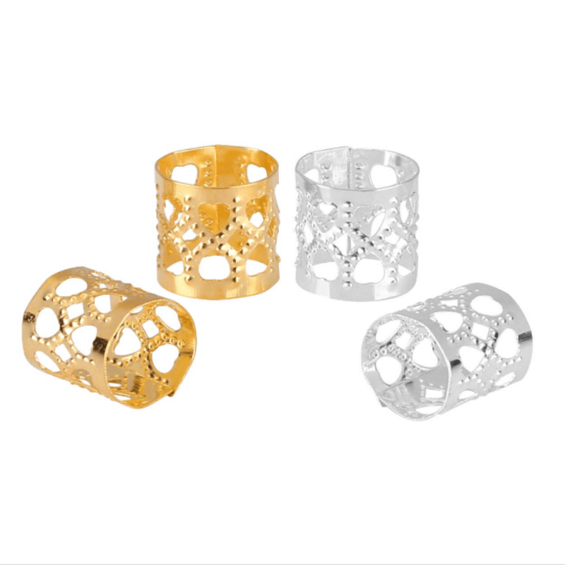 50pcs Dreadlocks Beads Hair Braid Rings Clips Metal Cuffs Jewelry