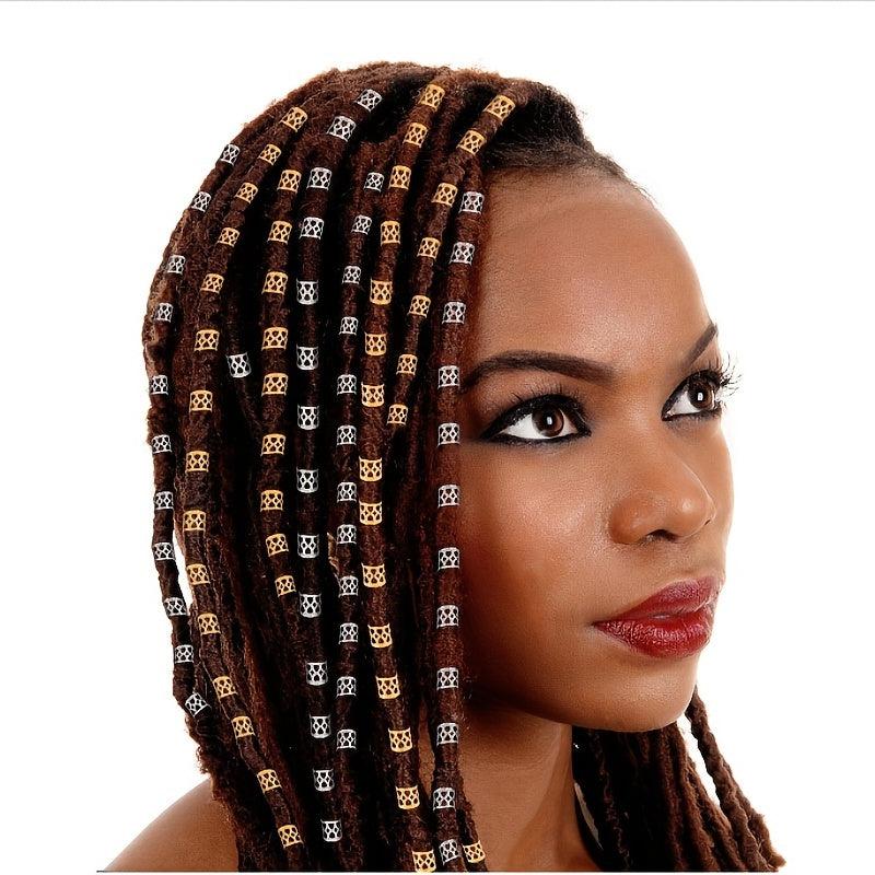 50pcs Dreadlocks Beads Hair Braid Rings Clips Metal Cuffs Jewelry