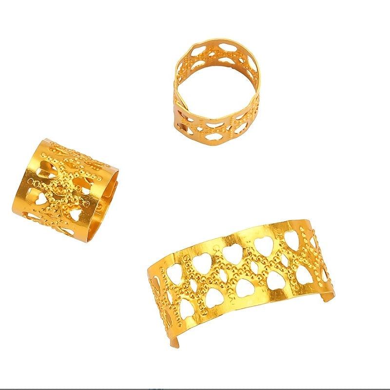 50pcs Dreadlocks Beads Hair Braid Rings Clips Metal Cuffs Jewelry