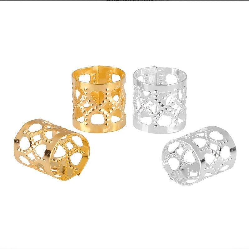 50pcs Dreadlocks Beads Hair Braid Rings Clips Metal Cuffs Jewelry