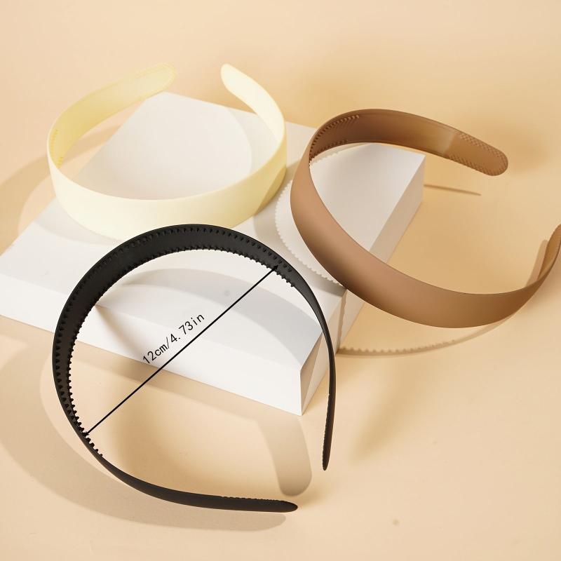 3pcs Non Slip Wide Headband Solid Hair Hoop Knot