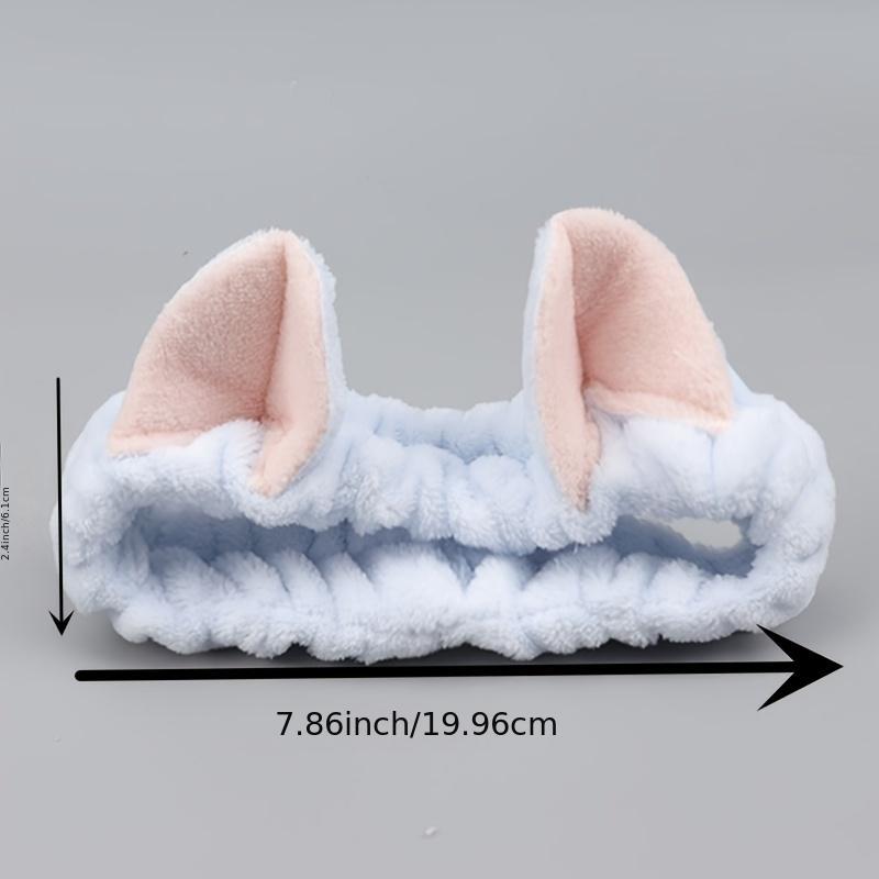 Spa Coral Fleece Headband with Animal Ears for Women