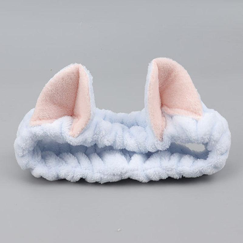 Spa Coral Fleece Headband with Animal Ears for Women