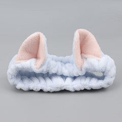 Spa Coral Fleece Headband with Animal Ears for Women