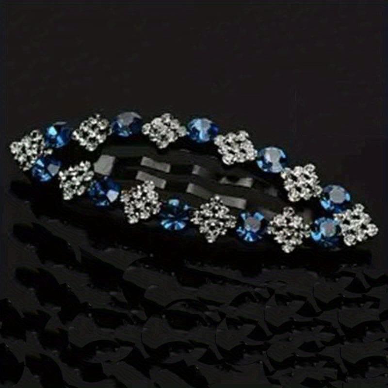 Rhinestone Snap Clip Metal Hairpin for Side Hair Bang Braids