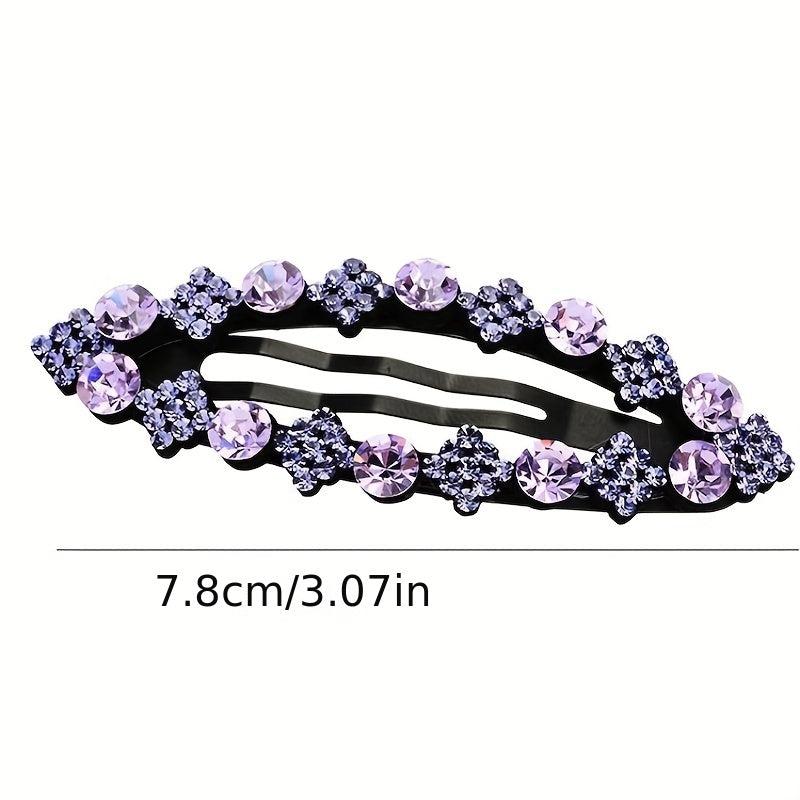 Rhinestone Snap Clip Metal Hairpin for Side Hair Bang Braids