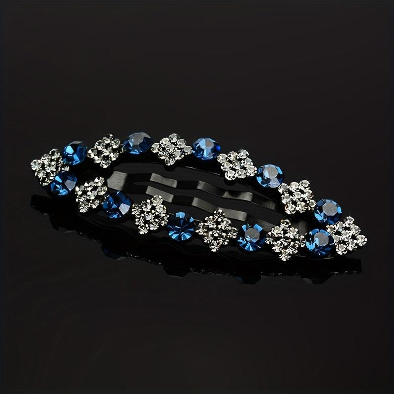 Rhinestone Snap Clip Metal Hairpin for Side Hair Bang Braids
