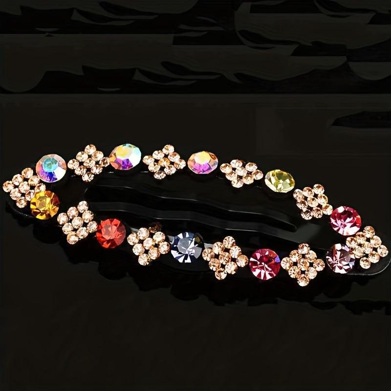 Rhinestone Snap Clip Metal Hairpin for Side Hair Bang Braids