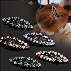 Rhinestone Snap Clip Metal Hairpin for Side Hair Bang Braids