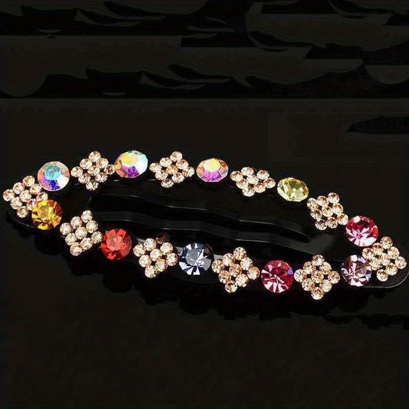 Rhinestone Snap Clip Metal Hairpin for Side Hair Bang Braids