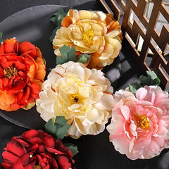 Peony Flower Hair Clips Fabric Assorted Flower Hair Accessories For Women