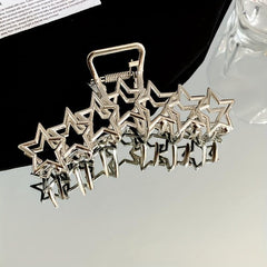 Metal Star Pattern Large Hair Claw Back Head Clip Shark Claw Hair Accessory