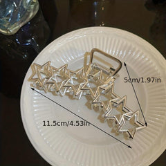 Metal Star Pattern Large Hair Claw Back Head Clip Shark Claw Hair Accessory