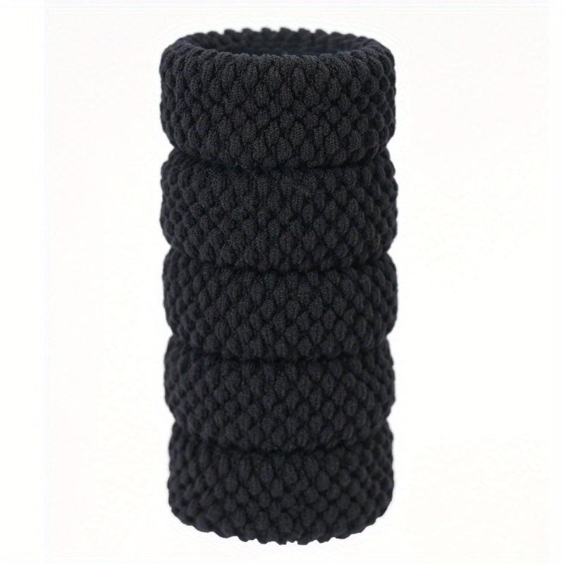 5pcs Soft Thick Seamless Hair Ties Elastic Ponytail Holder No Crease Scrunchie