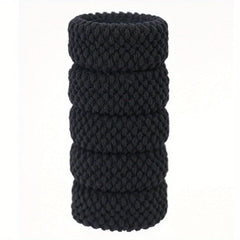 5pcs Soft Thick Seamless Hair Ties Elastic Ponytail Holder No Crease Scrunchie