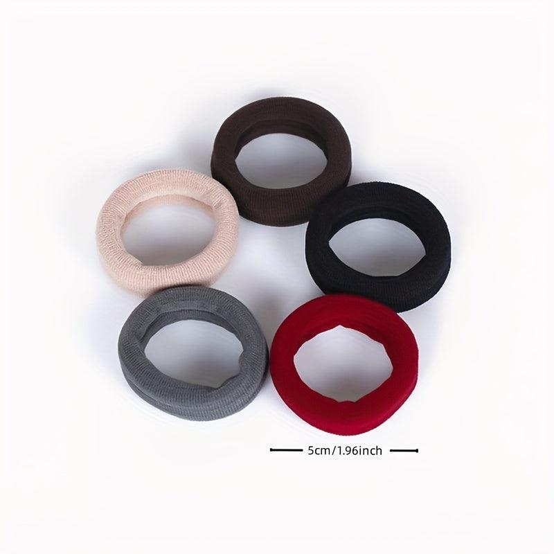 5pcs Soft Thick Seamless Hair Ties Elastic Ponytail Holder No Crease Scrunchie