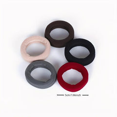 5pcs Soft Thick Seamless Hair Ties Elastic Ponytail Holder No Crease Scrunchie