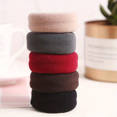 5pcs Soft Thick Seamless Hair Ties Elastic Ponytail Holder No Crease Scrunchie