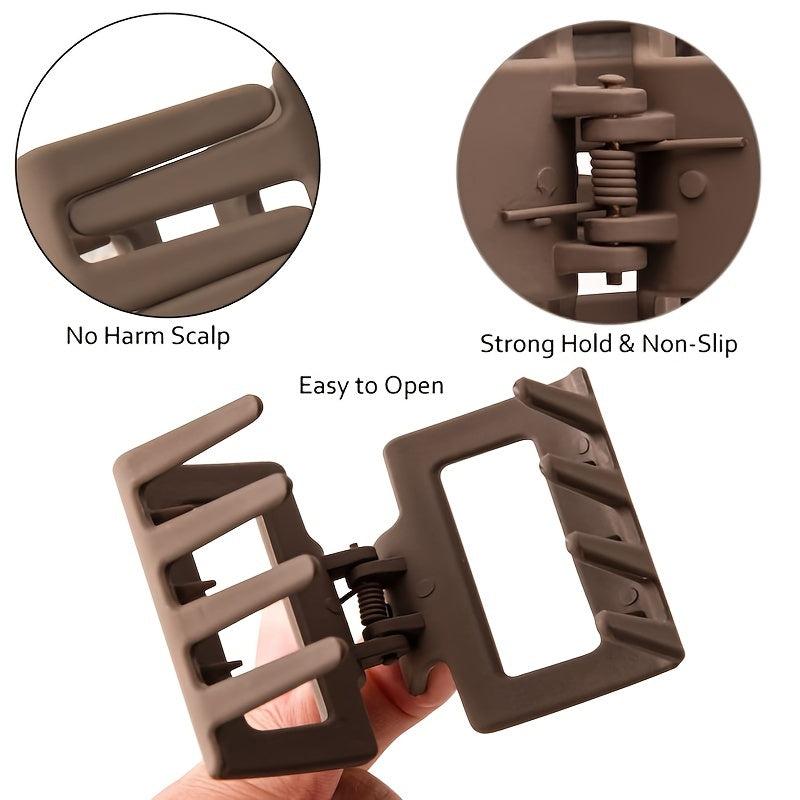 Neutral Matte Square Hair Clips Set